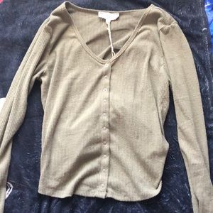 Olive green button down shirt